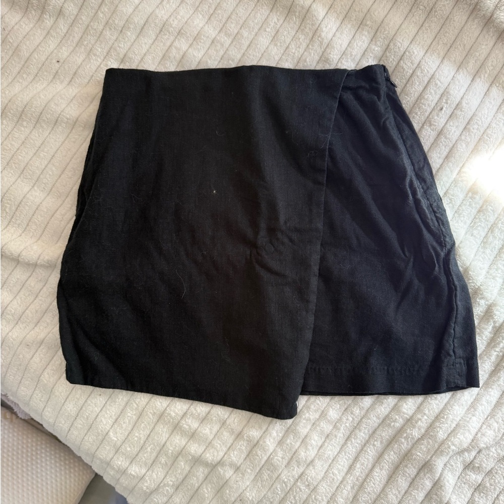 Abercrombie & Fitch Scarlett Linen Wrap Mini Skort